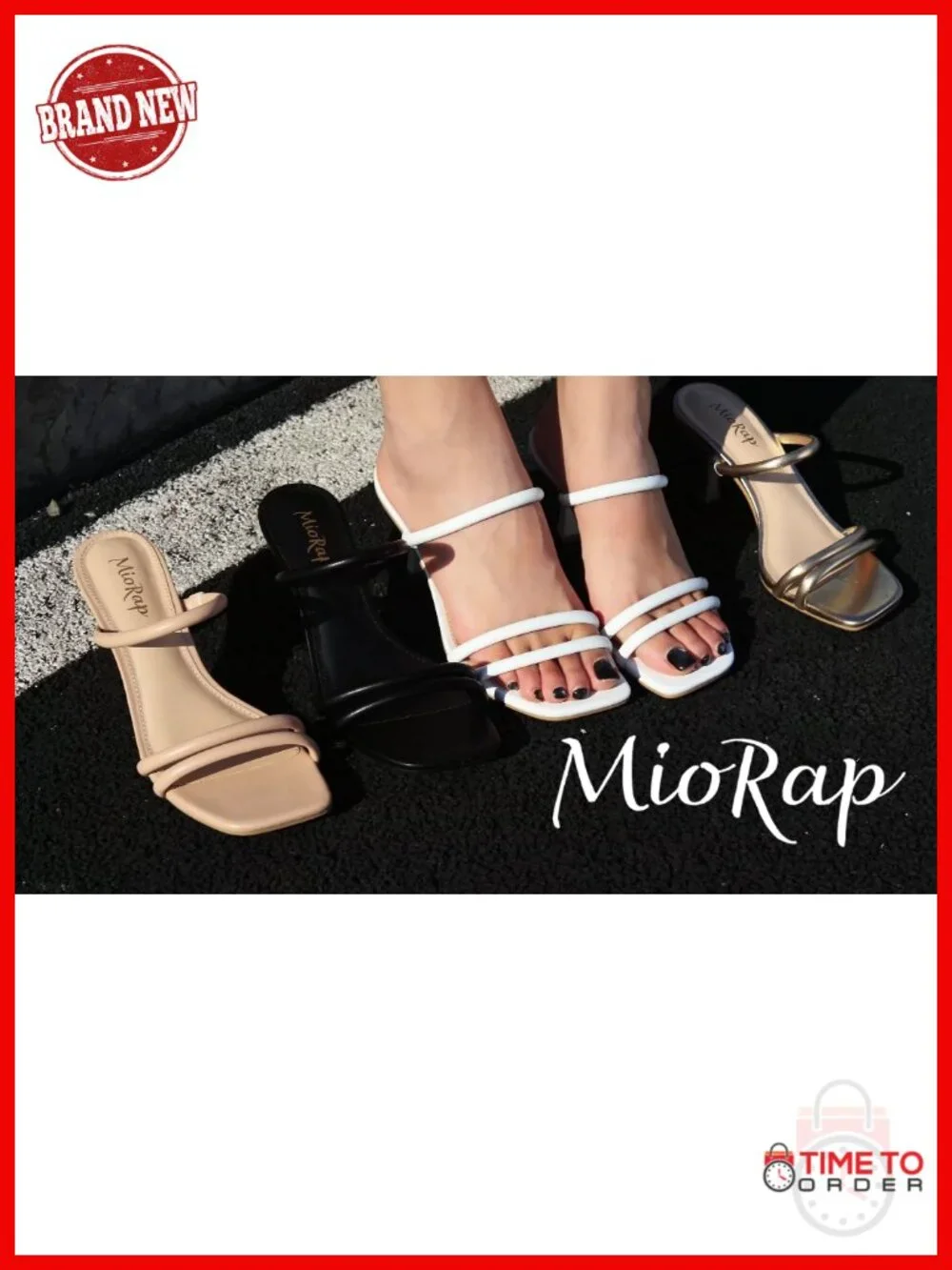 Square Open Toe Strappy Mules Kitten Heel Faux Leather Heeled Sandals